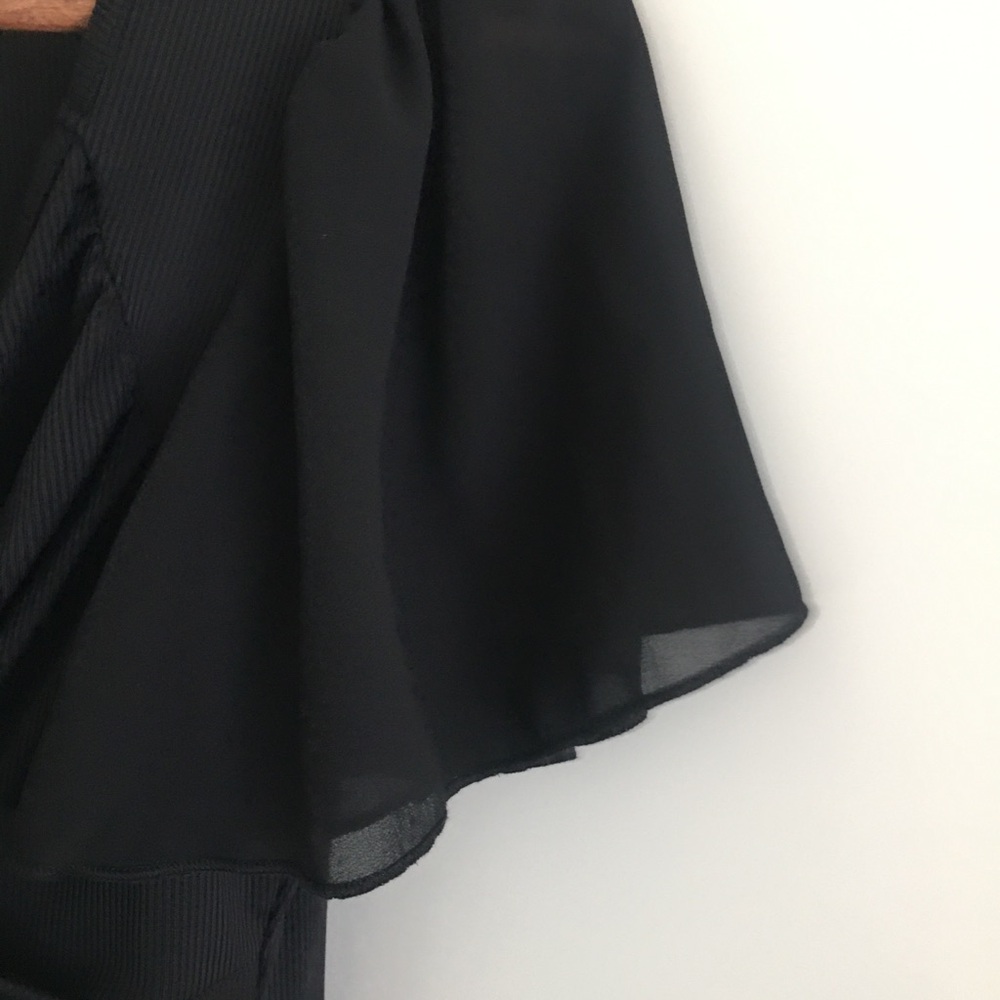 Zara Black Short Sleeve Wrap Top - Picture 2 of 3